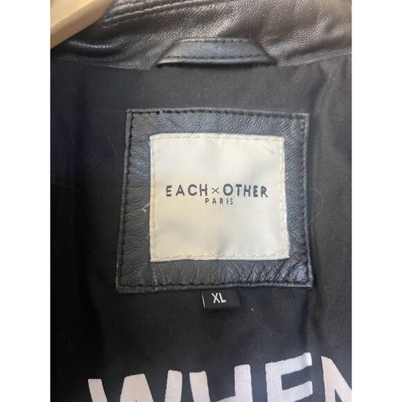 NWOT Each Other Paris black leather jacket Sz XL 100% Lamb Skin - Picture 4 of 9